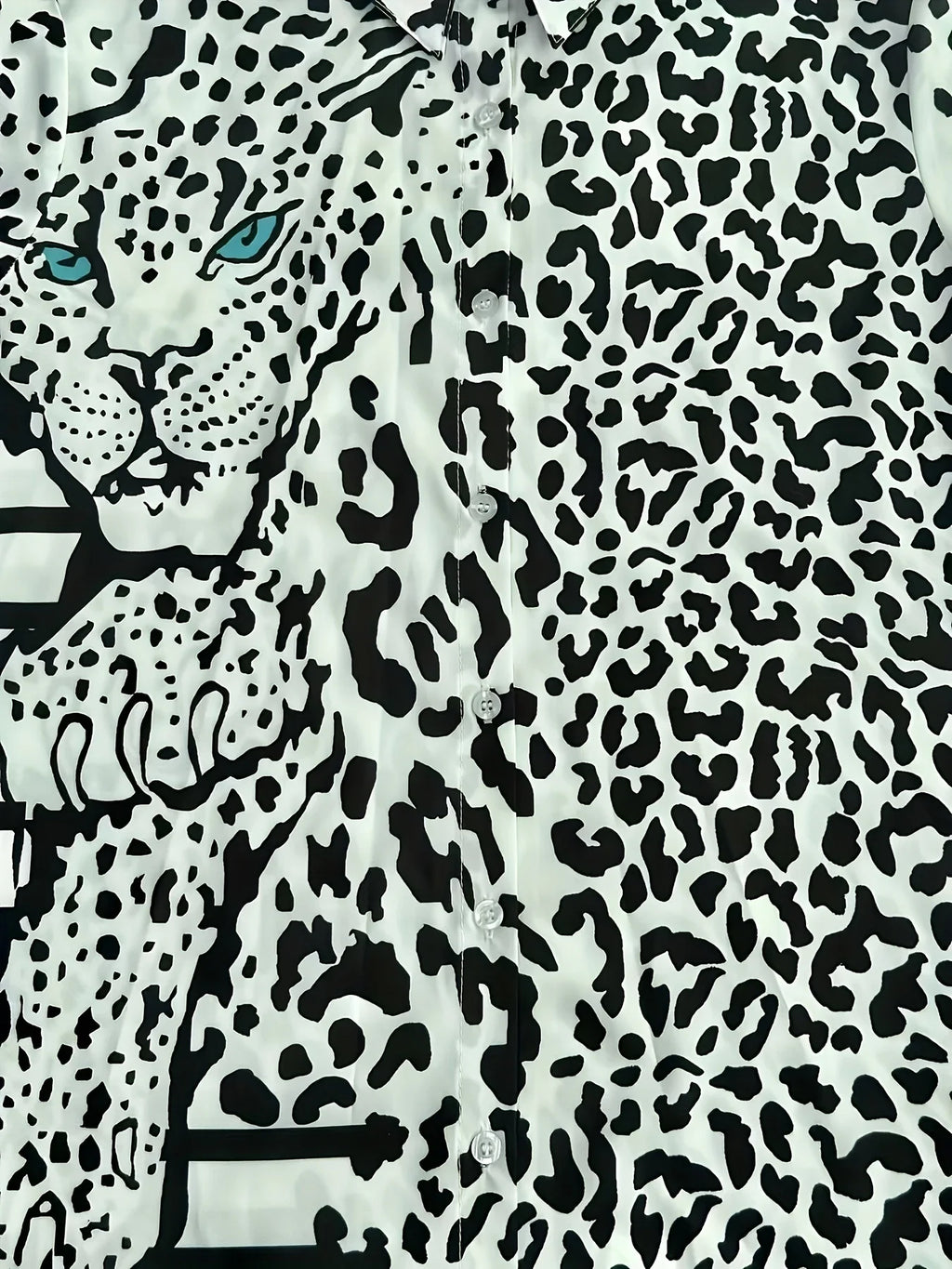 Leopard-Print-Shirt, Lässiges Hemd Mit Knopfleiste - tif-shop24.de
