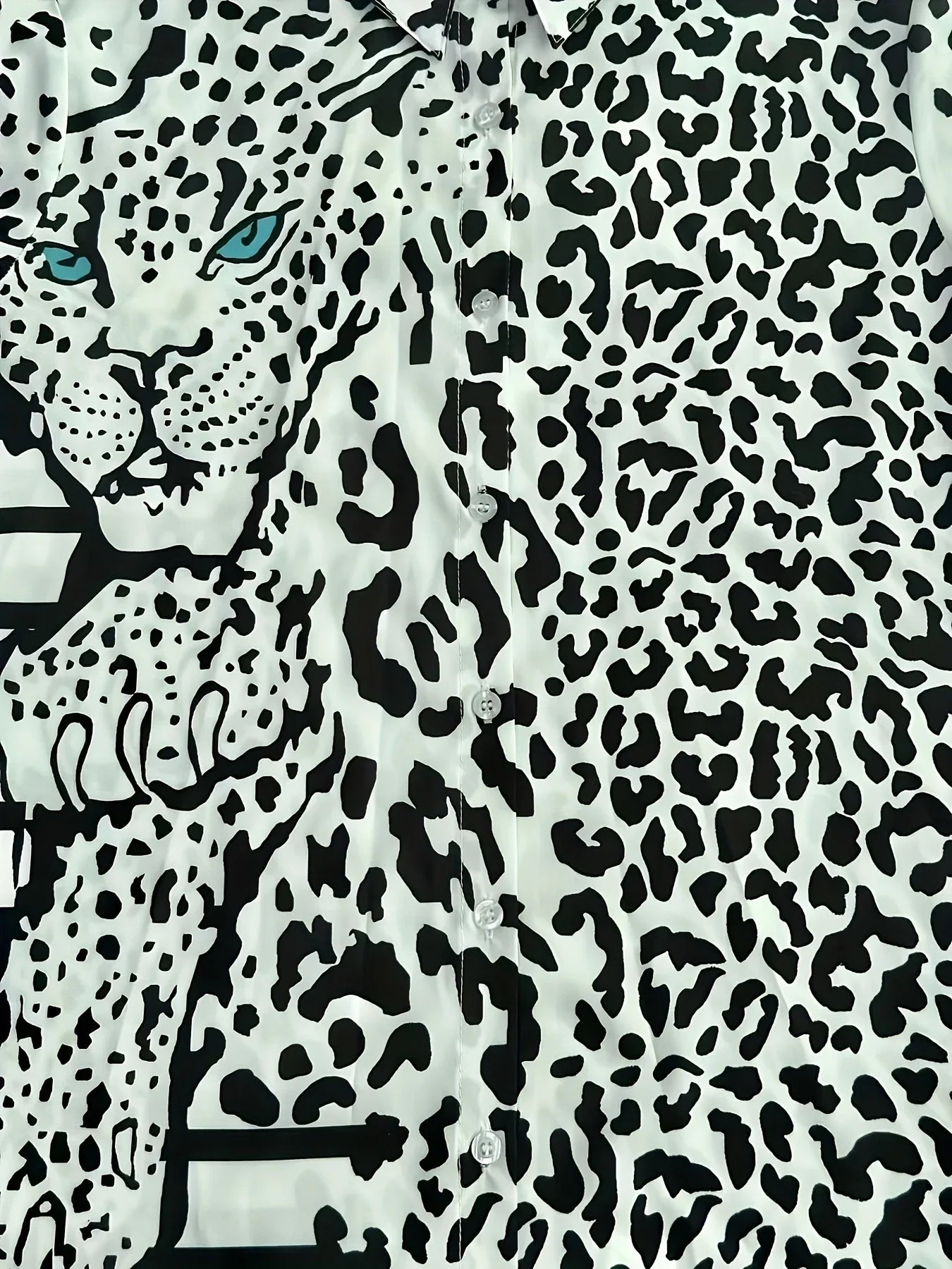 Leopard-Print-Shirt, Lässiges Hemd Mit Knopfleiste - tif-shop24.de