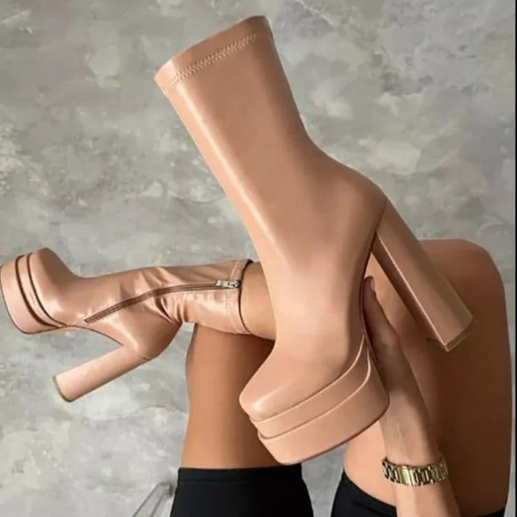 High Heels Platform Stiefel - Punk Stil Knöchel Boots | tif-shop24.de