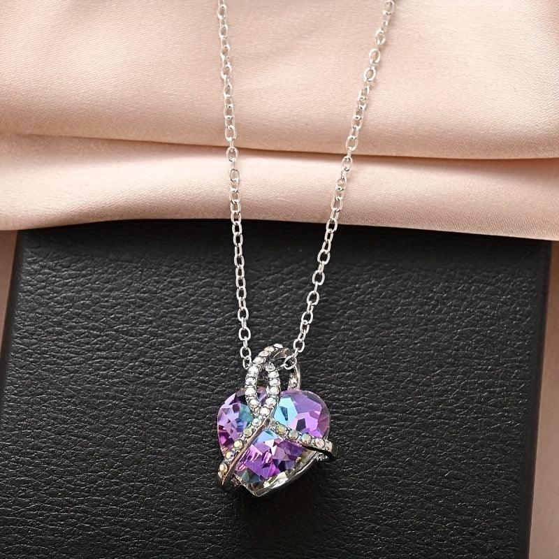 Mode Kreative Anhänger Halskette Für Frauen Elegante Liebe Kristall Halskette Für Frauen Bankett Schmuck Festival Jubiläumsgeschenk | tif-shop24.de