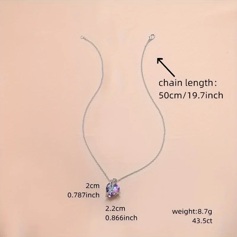 Mode Kreative Anhänger Halskette Für Frauen Elegante Liebe Kristall Halskette Für Frauen Bankett Schmuck Festival Jubiläumsgeschenk | tif-shop24.de