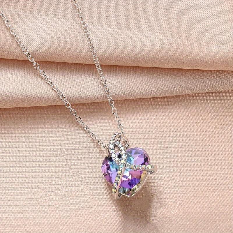 Mode Kreative Anhänger Halskette Für Frauen Elegante Liebe Kristall Halskette Für Frauen Bankett Schmuck Festival Jubiläumsgeschenk | tif-shop24.de