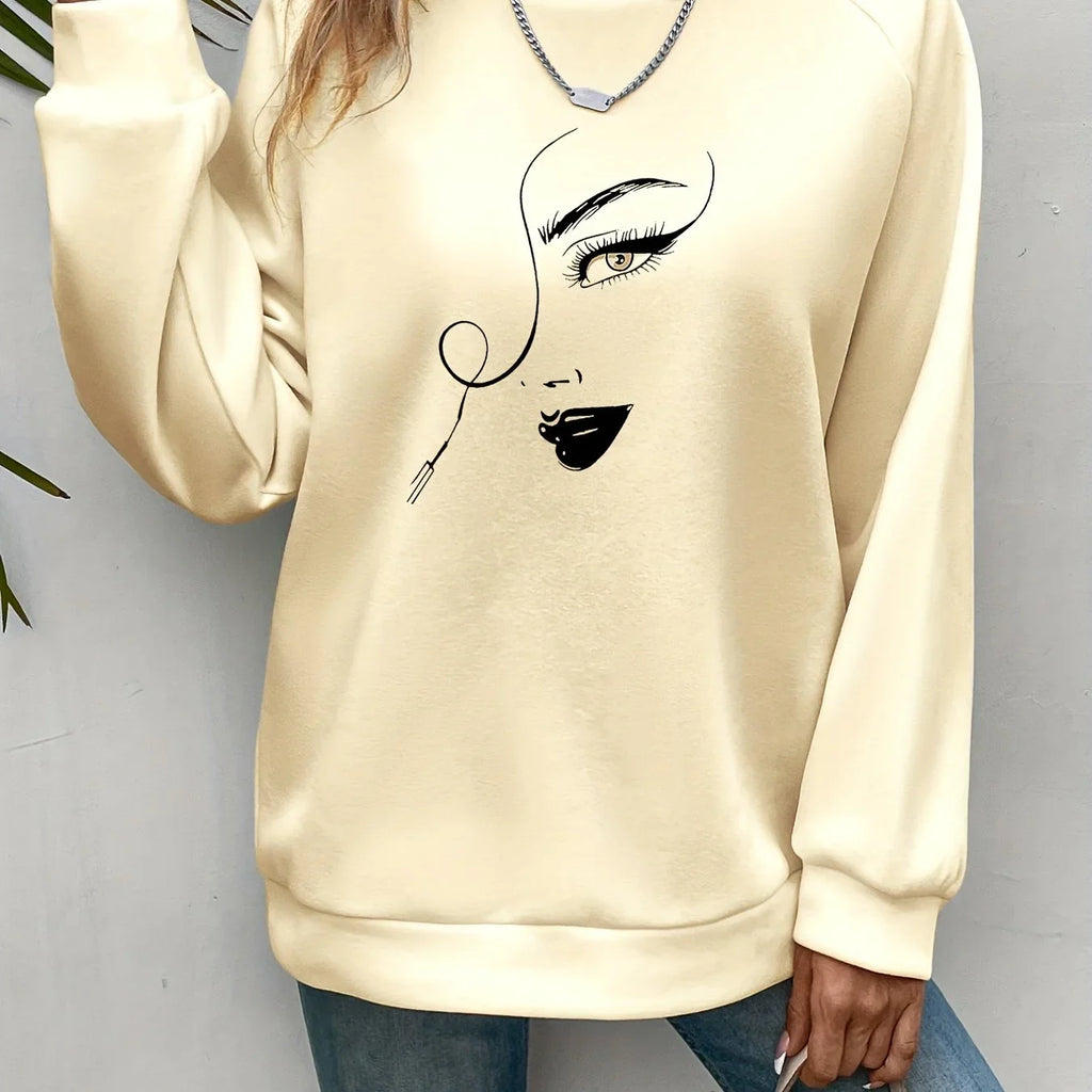 Grafikdruck-Pullover Lässiges Langarm Crewneck-Sweatshirt | tif-shop24.de