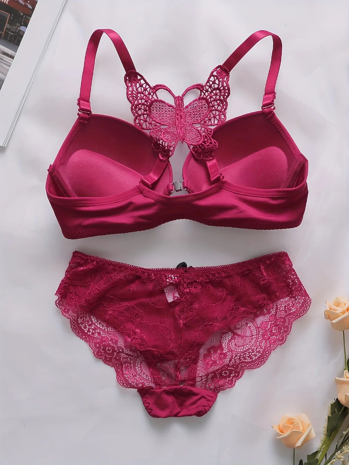 BH Und Höschen Mit Spitzennähten Dekolleté-BH Mit Schnalle Vorne Dessous-Set | tif-shop24.de