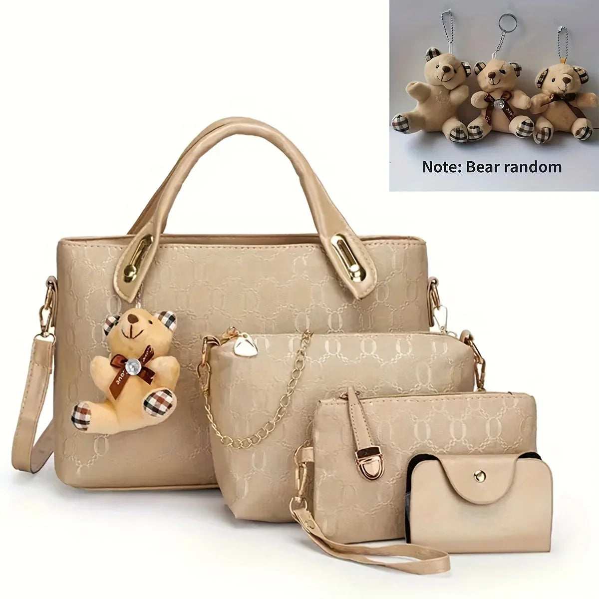 4-teiliges Set Neue Handtasche Schulter-Tragepaket Kosmetiktasche Aus PU-Leder - tif-shop24.de