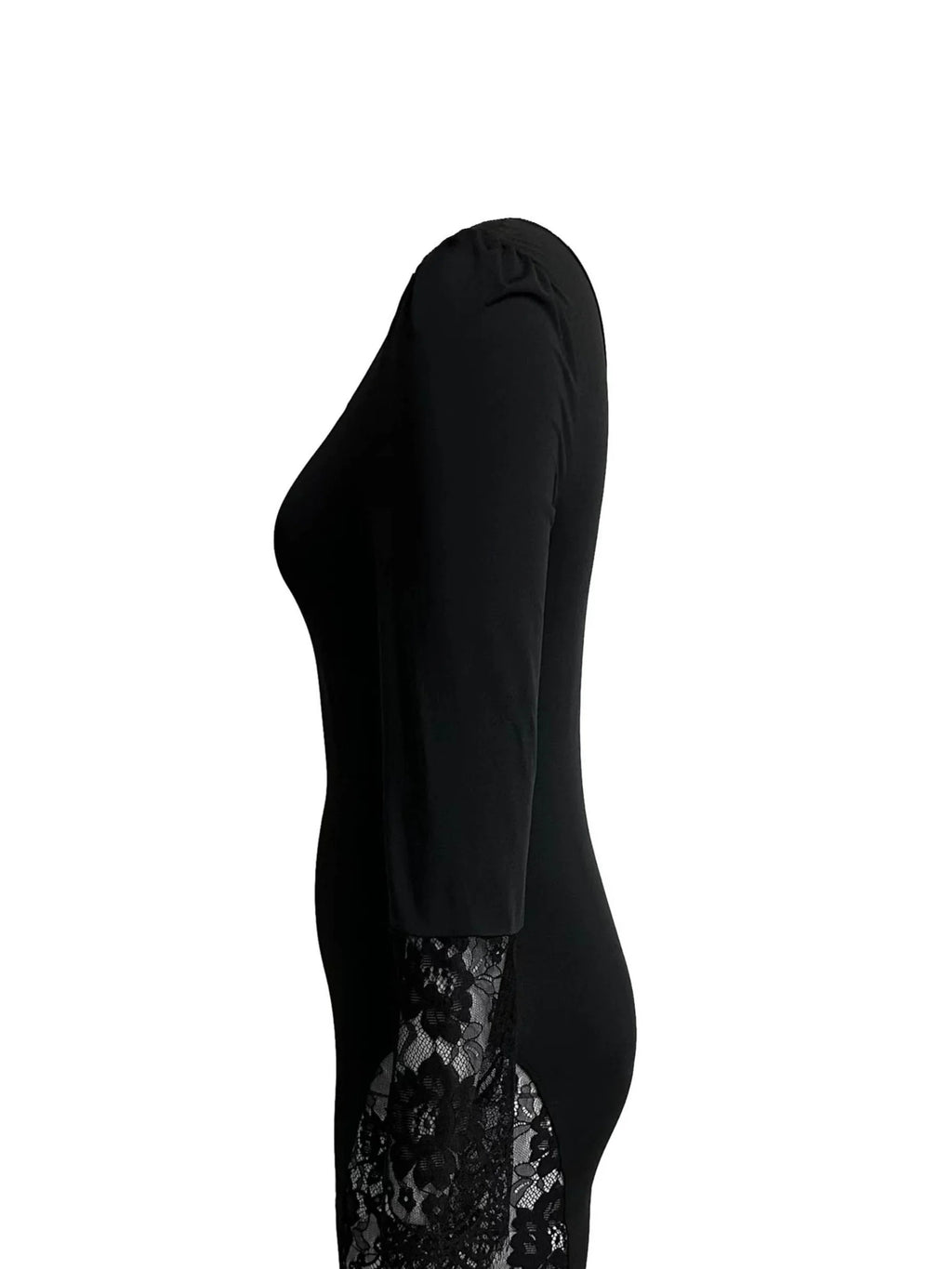 Kontrast Spitze One-Shoulder Elegantes Asymmetrisches Kleid | tif-shop24.de