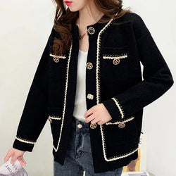 Langarm Breasted Einzel Koreanische Weiche Mode Taste Casual Wolle Jacke | tif-shop24.de