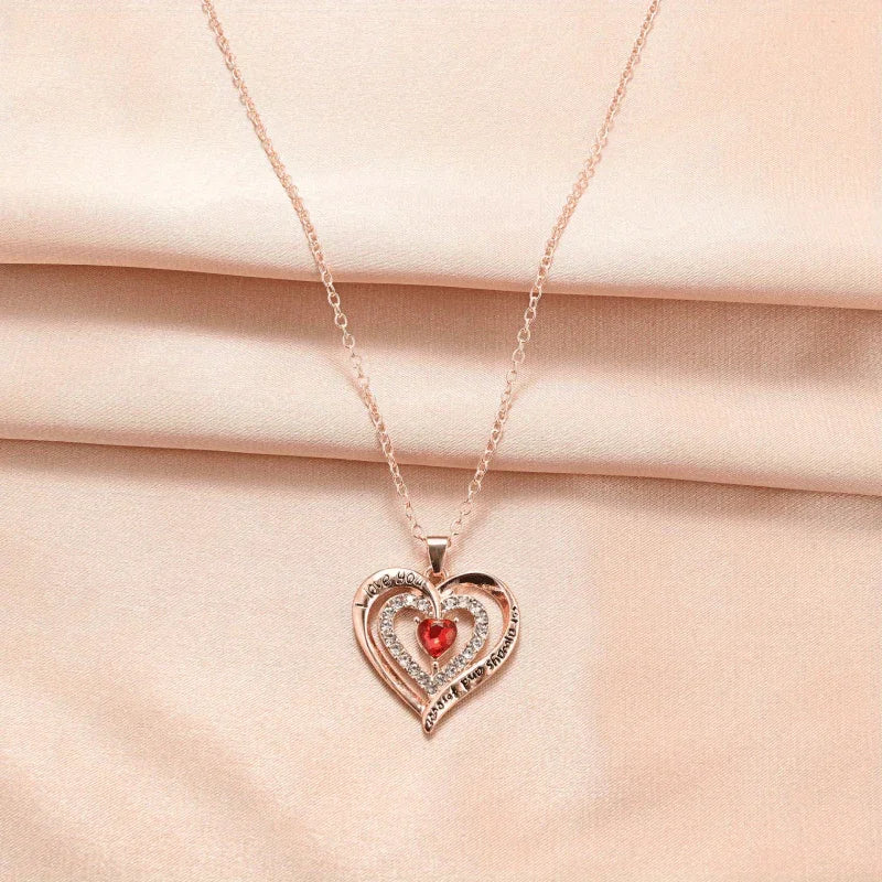 Exquisite Romantische Herz-Liebes-Anhänger-Halskette Halsschmuck, Thanksgiving, Weihnachten, Geburtstag, Valentinstag | tif-shop24.de