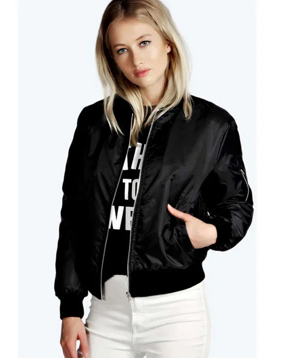 Winter new solid color fashion zipper jacket jacket coat | tif-shop24.de