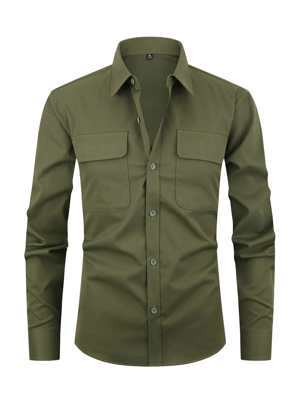 Stilvolles Einfarbiges Hemd, Lässiges Atmungsaktives Hemd Mit Revers, Langen Ärmel - tif-shop24.de