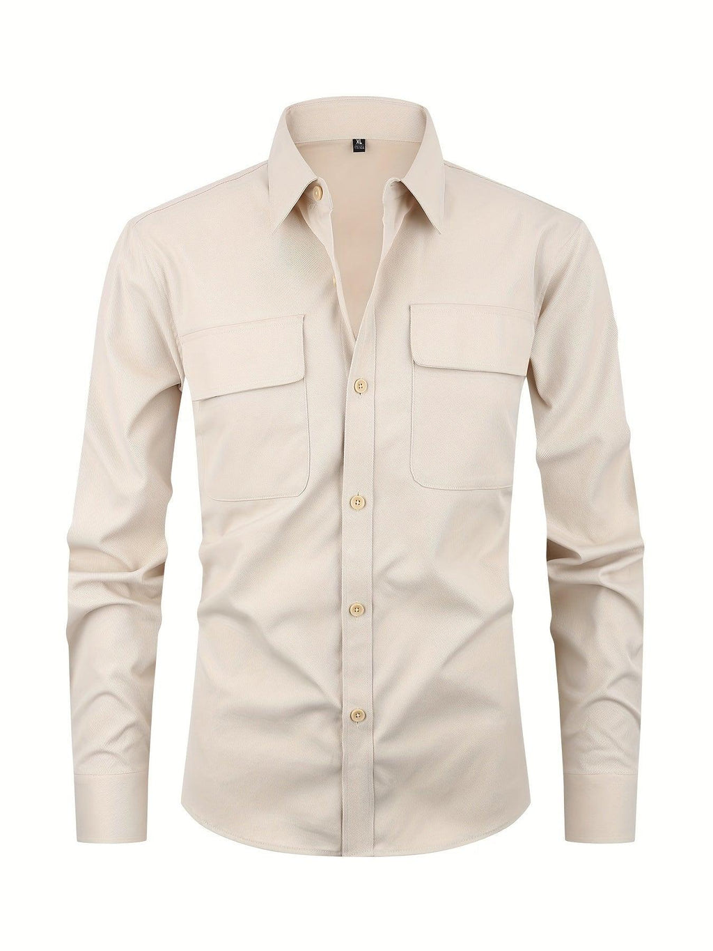Stilvolles Einfarbiges Hemd, Lässiges Atmungsaktives Hemd Mit Revers, Langen Ärmel - tif-shop24.de