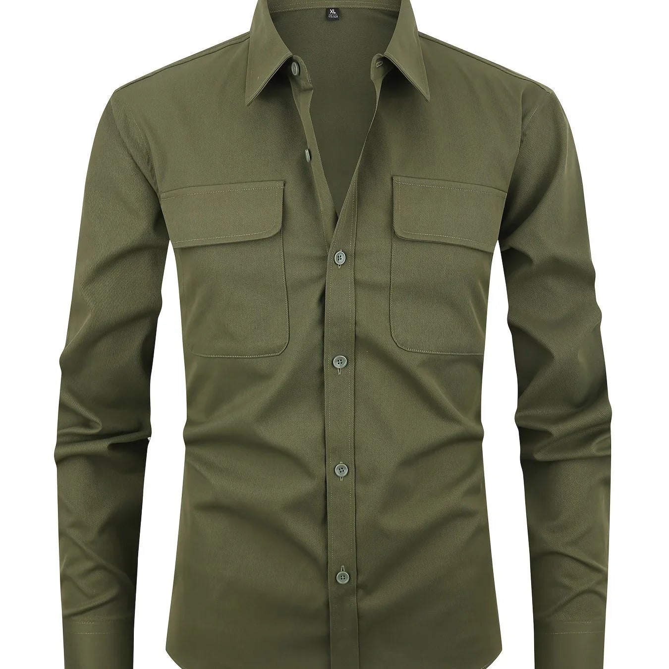 Stilvolles Einfarbiges Hemd, Lässiges Atmungsaktives Hemd Mit Revers, Langen Ärmel - tif-shop24.de