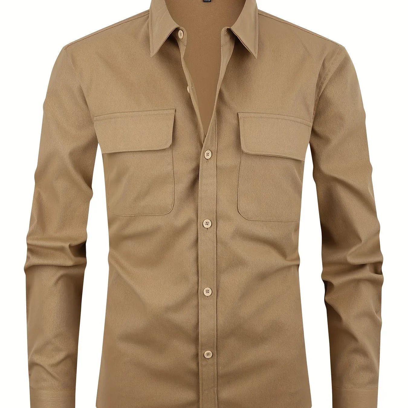 Stilvolles Einfarbiges Hemd, Lässiges Atmungsaktives Hemd Mit Revers, Langen Ärmel - tif-shop24.de