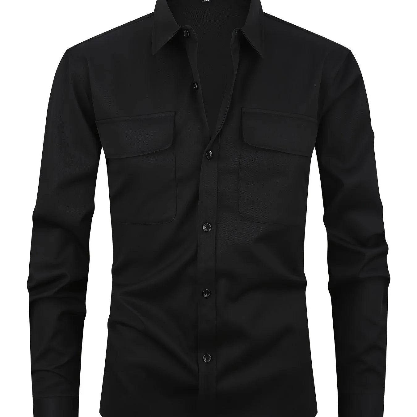 Stilvolles Einfarbiges Hemd, Lässiges Atmungsaktives Hemd Mit Revers, Langen Ärmel - tif-shop24.de