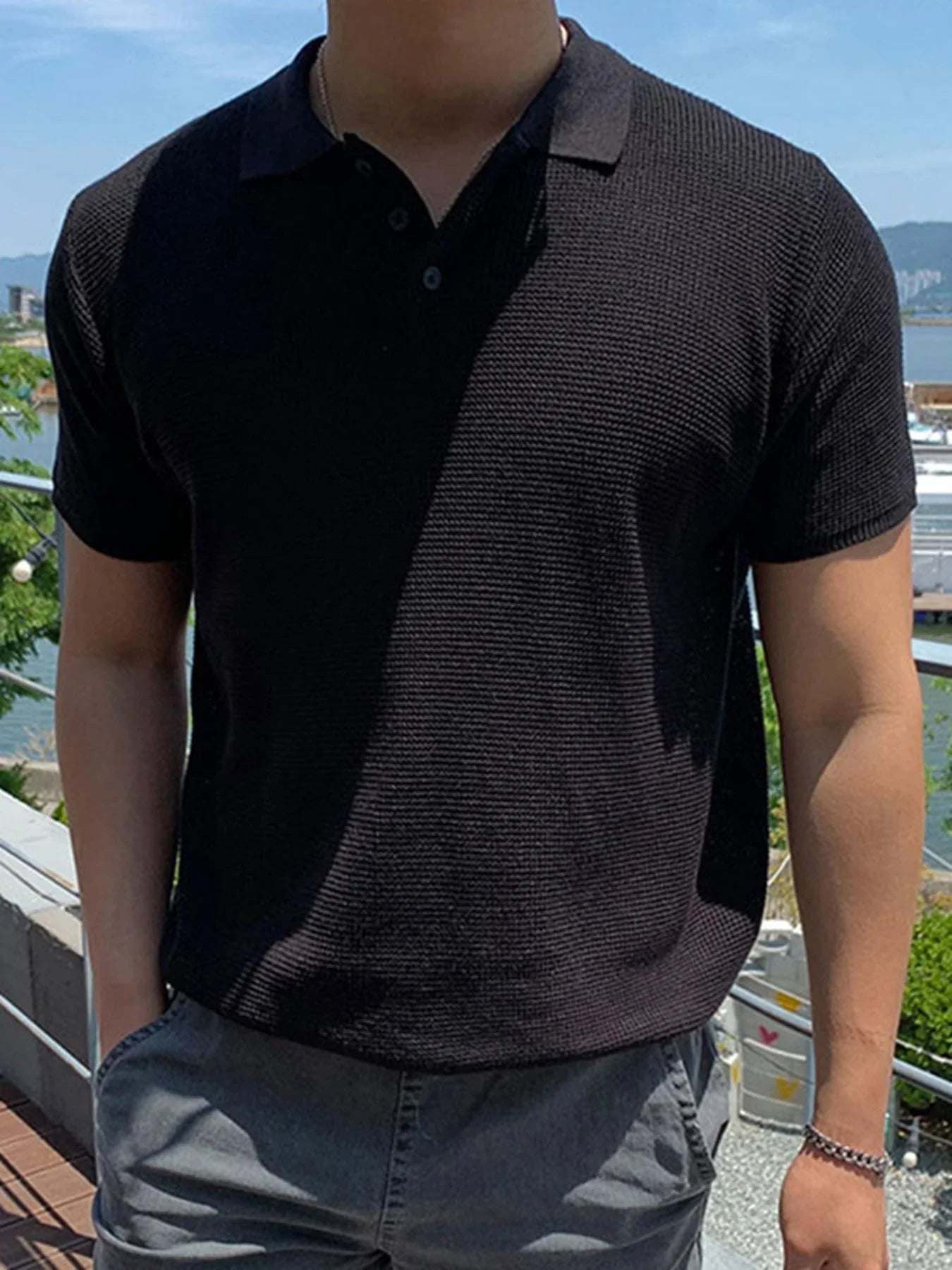 Bequemes Atmungsaktives, Mit Reverskragen, Frühling & Sommer - tif-shop24.de