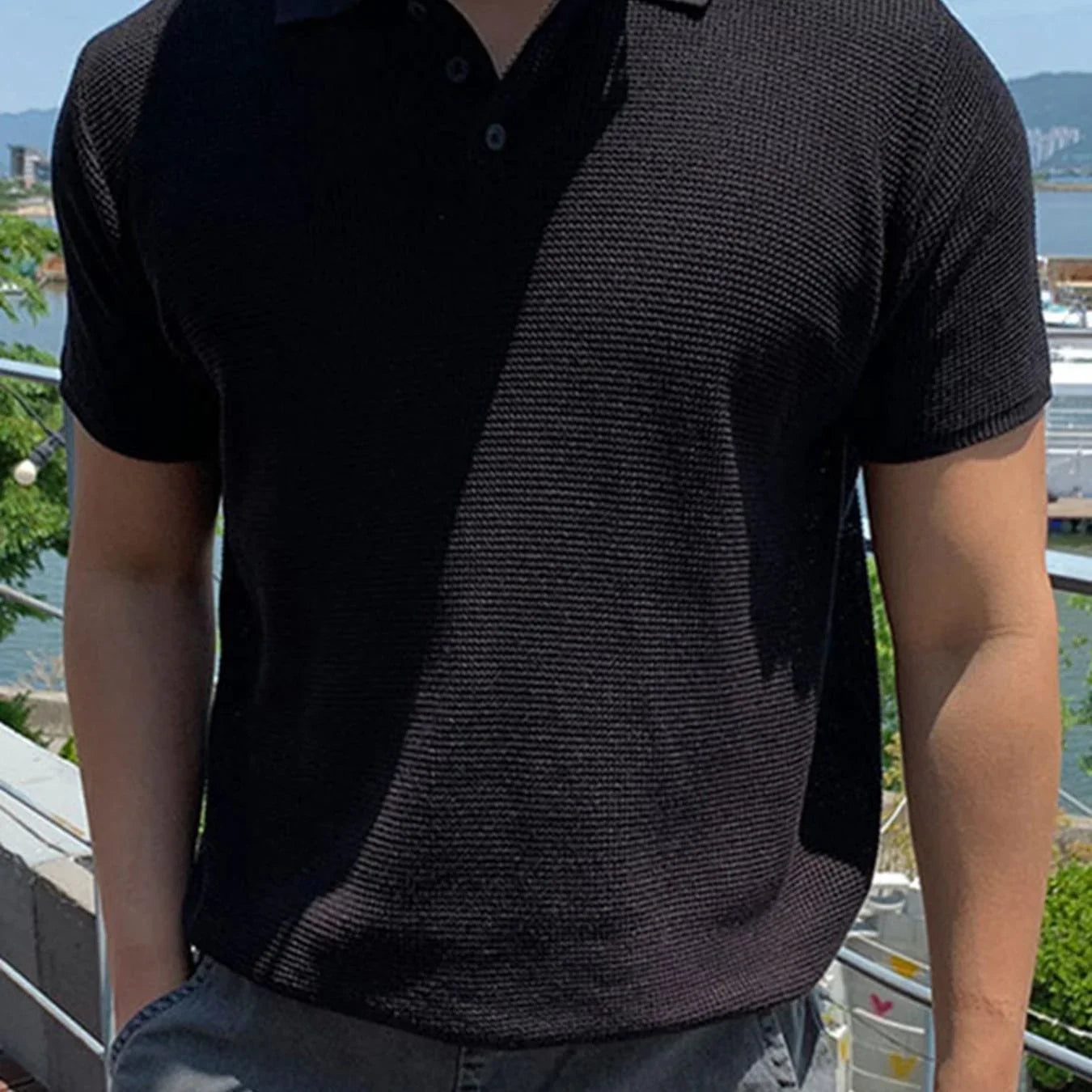 Bequemes Atmungsaktives, Mit Reverskragen, Frühling & Sommer - tif-shop24.de