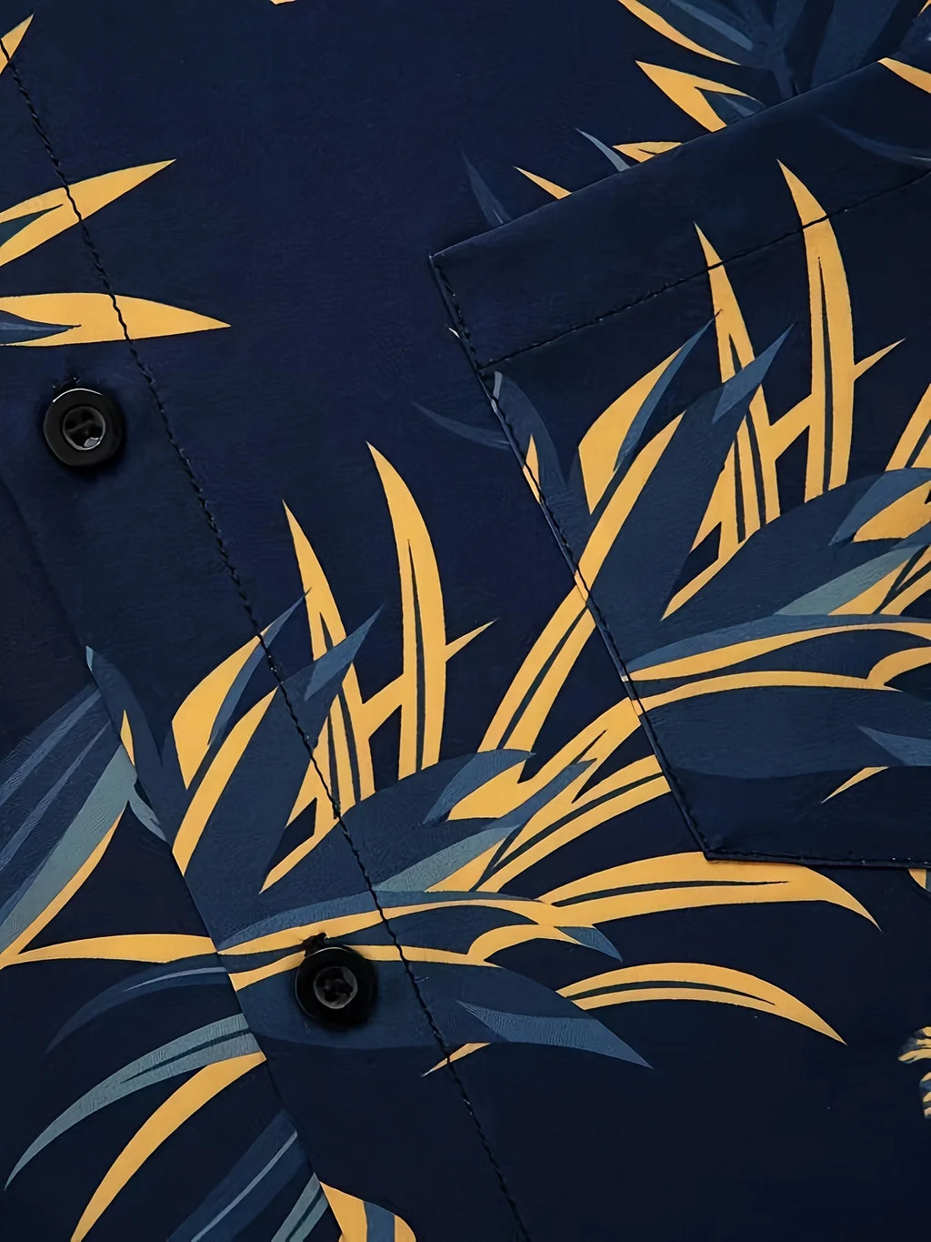 Blumen- Und Blattdruck, 2-teiliges Herren-Outfit, Lässiges Camp-Kragen-Revers-Knopf-Kurzarmhemd, Hawaiihemd Und Kordelzug-Shorts - tif-shop24.de