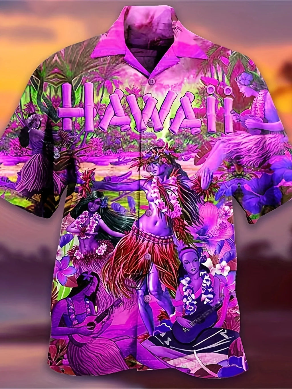 Kurzarmhemd Mit Auffälligem Grafischem Muster Für Den Sommerurlaub Am Strand - tif-shop24.de