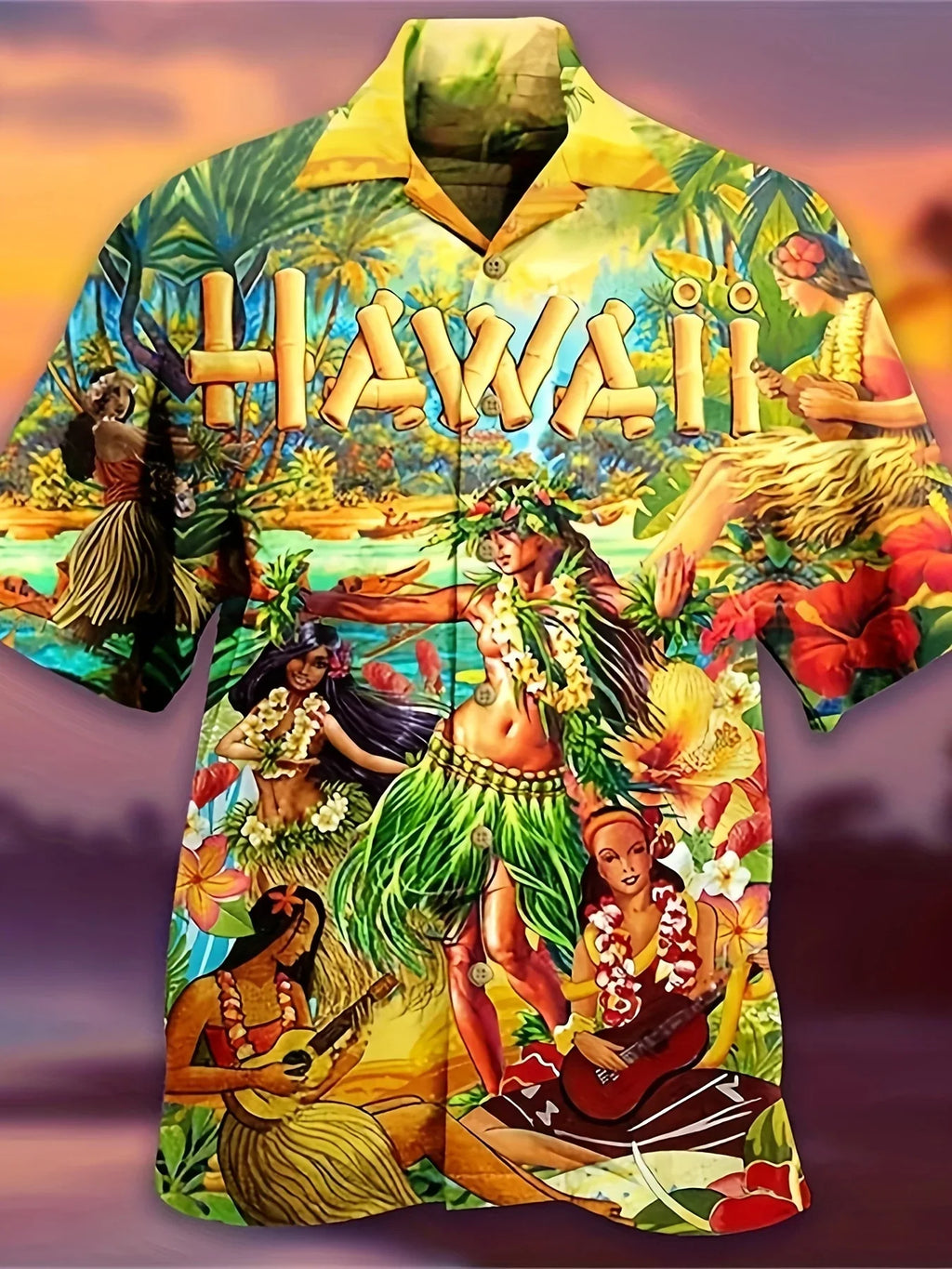 Kurzarmhemd Mit Auffälligem Grafischem Muster Für Den Sommerurlaub Am Strand - tif-shop24.de