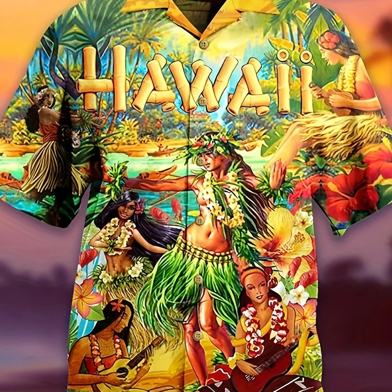 Kurzarmhemd Mit Auffälligem Grafischem Muster Für Den Sommerurlaub Am Strand - tif-shop24.de