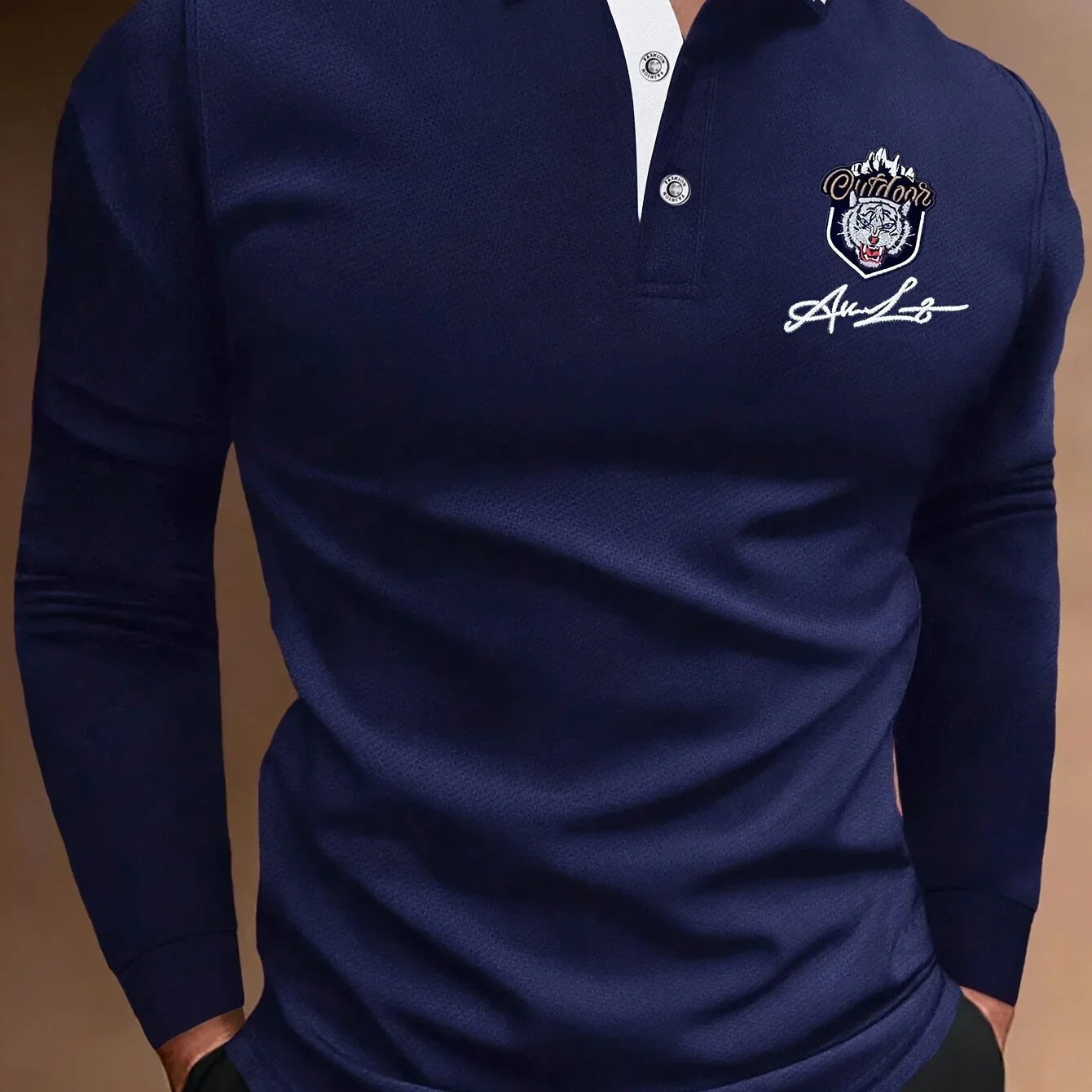 Tiger Head Anime Print Herren Lässiges bequemes Langarmshirt für Frühling & Herbst, Golfsport - tif-shop24.de