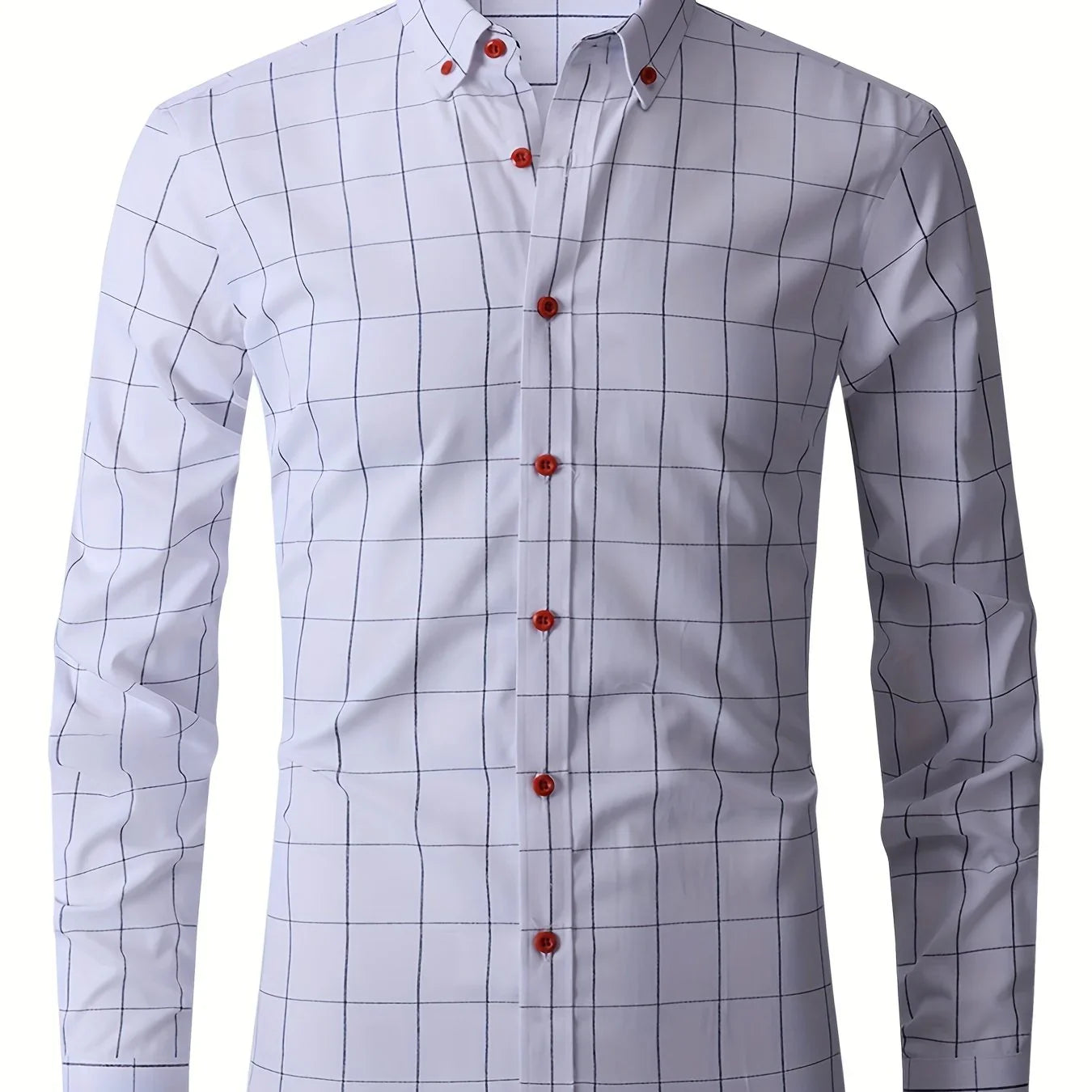 Formale Karierte Design-Knopfleiste Hemd, Für Frühling Und Herbst - tif-shop24.de