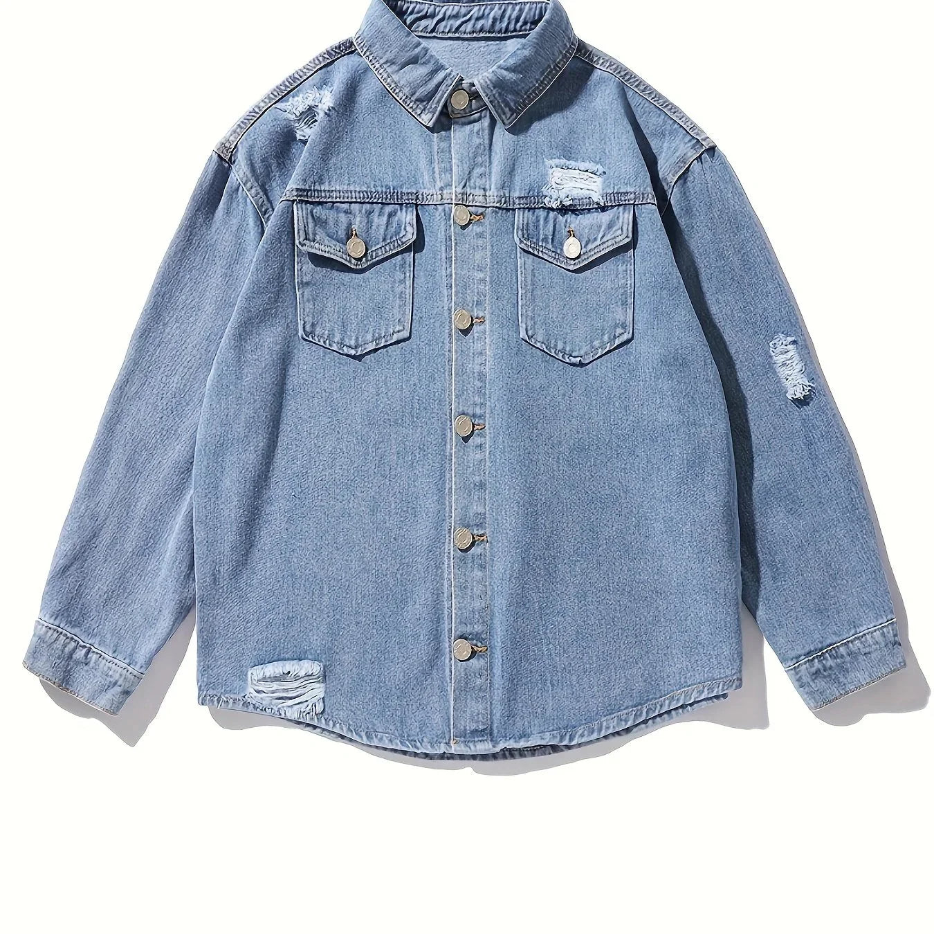 Stilvolles Einfarbiges Hemd, Lässiges Atmungsaktives Hemd Mit Revers - tif-shop24.de