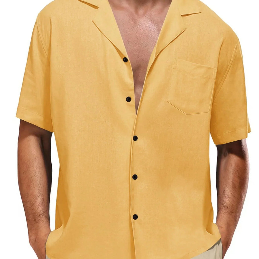 Klassisches Design Freizeit Kurzarmhemd Mit Brusttasche, Frühling & Sommerurlaub, Geschenk - tif-shop24.de