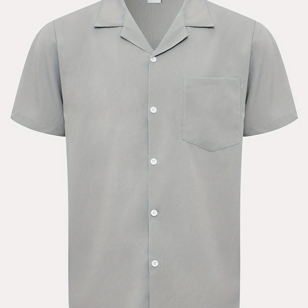 Klassisches Design Freizeit Kurzarmhemd Mit Brusttasche, Frühling & Sommerurlaub, Geschenk - tif-shop24.de