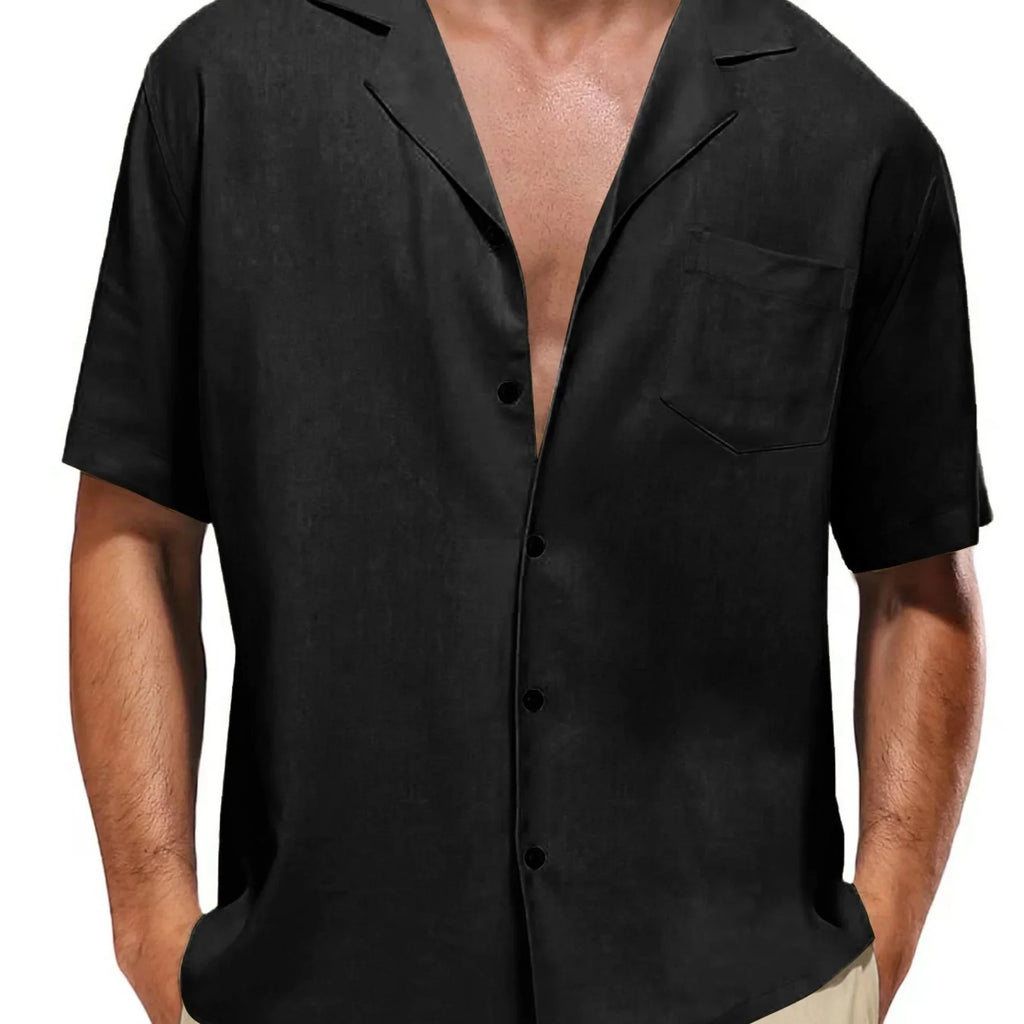 Klassisches Design Freizeit Kurzarmhemd Mit Brusttasche, Frühling & Sommerurlaub, Geschenk - tif-shop24.de