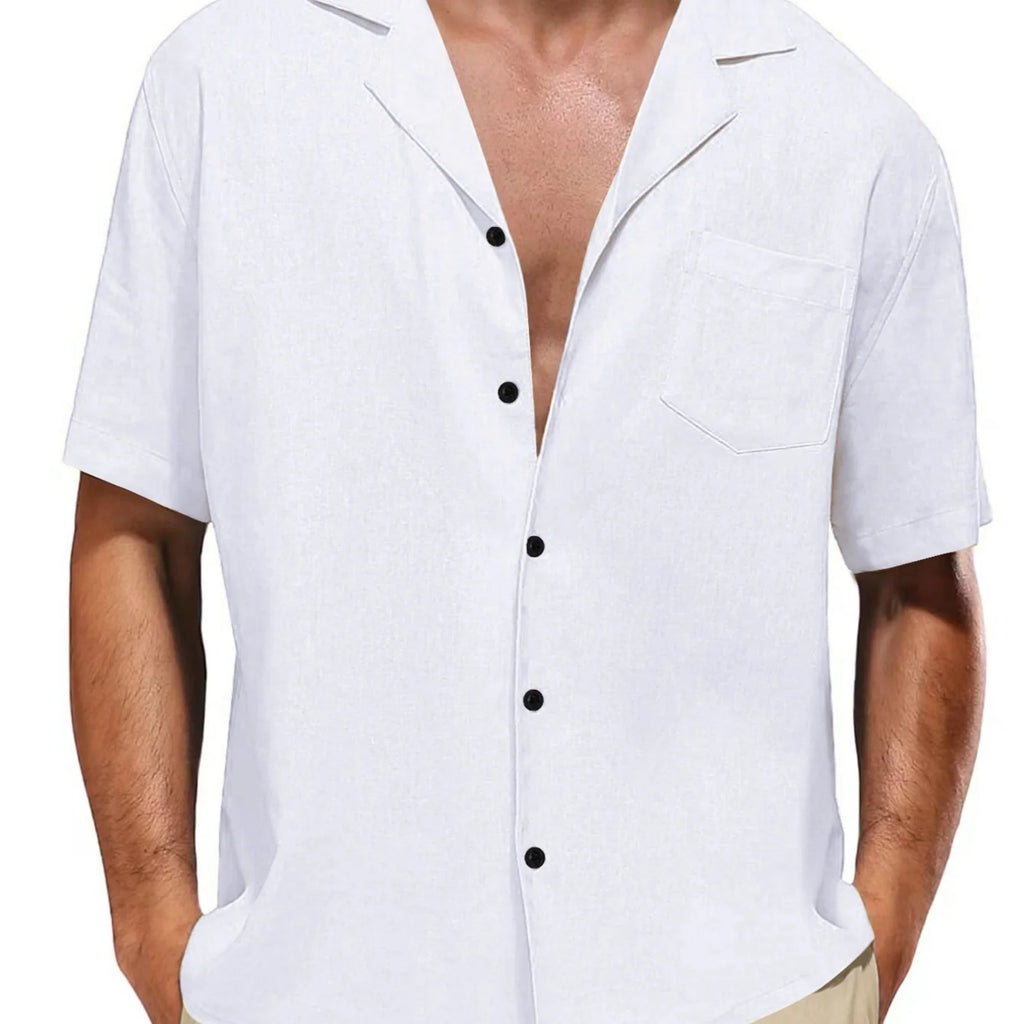 Klassisches Design Freizeit Kurzarmhemd Mit Brusttasche, Frühling & Sommerurlaub, Geschenk - tif-shop24.de