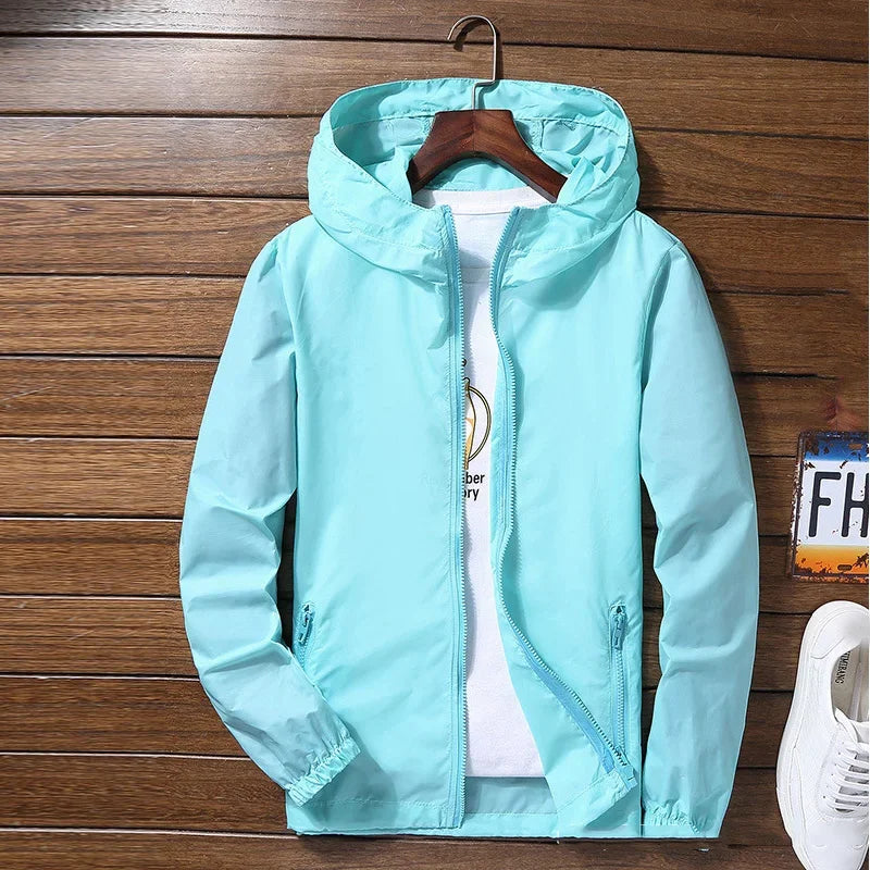 Atmungsaktive Regenjacke Lässige Sport-Windjacke mit Kapuze | tif-shop24.de