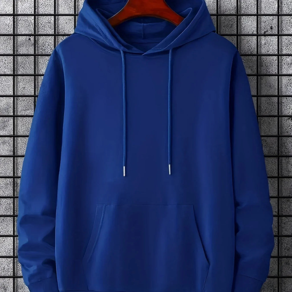 Herren Freizeit Solide Fleece Hoodie Kordelzug Basic Langarm Kapuzenpullover Mit Tasche Mode Pullover Hoodies - tif-shop24.de