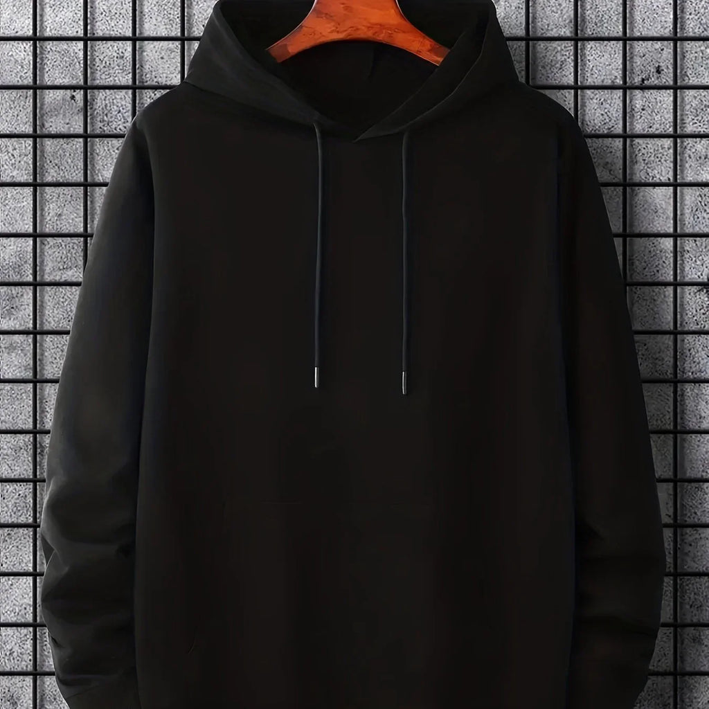 Herren Freizeit Solide Fleece Hoodie Kordelzug Basic Langarm Kapuzenpullover Mit Tasche Mode Pullover Hoodies - tif-shop24.de