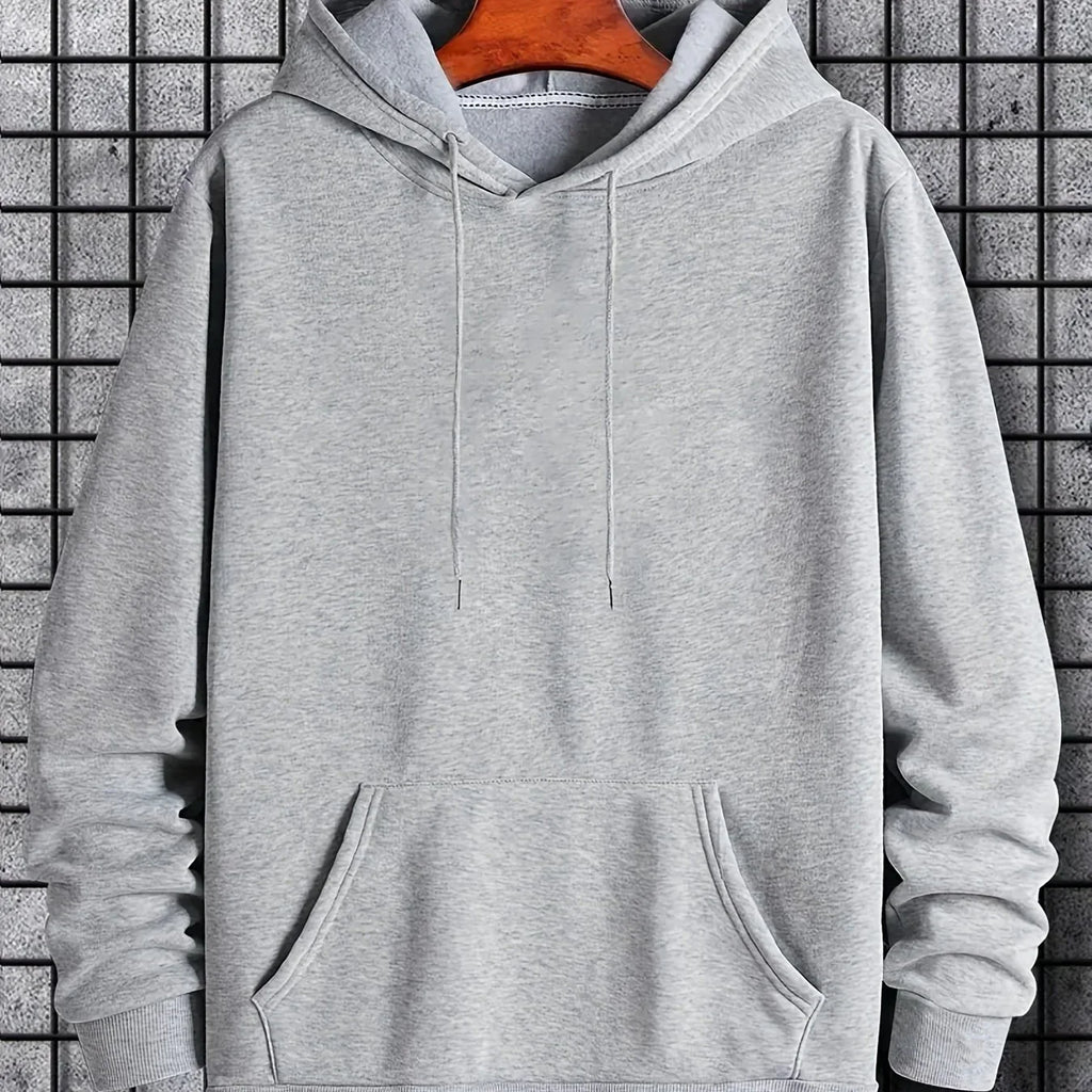 Herren Freizeit Solide Fleece Hoodie Kordelzug Basic Langarm Kapuzenpullover Mit Tasche Mode Pullover Hoodies - tif-shop24.de