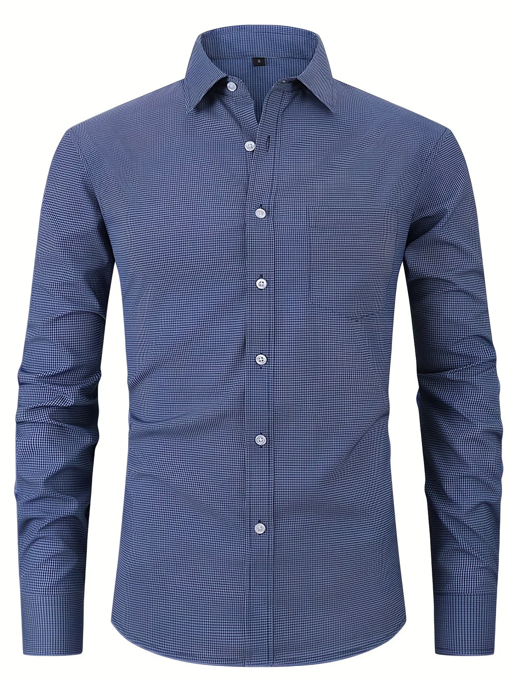 Halbformales Brusttaschen-Knopfleisten-Langarmhemd für Geschäftszwecke - tif-shop24.de