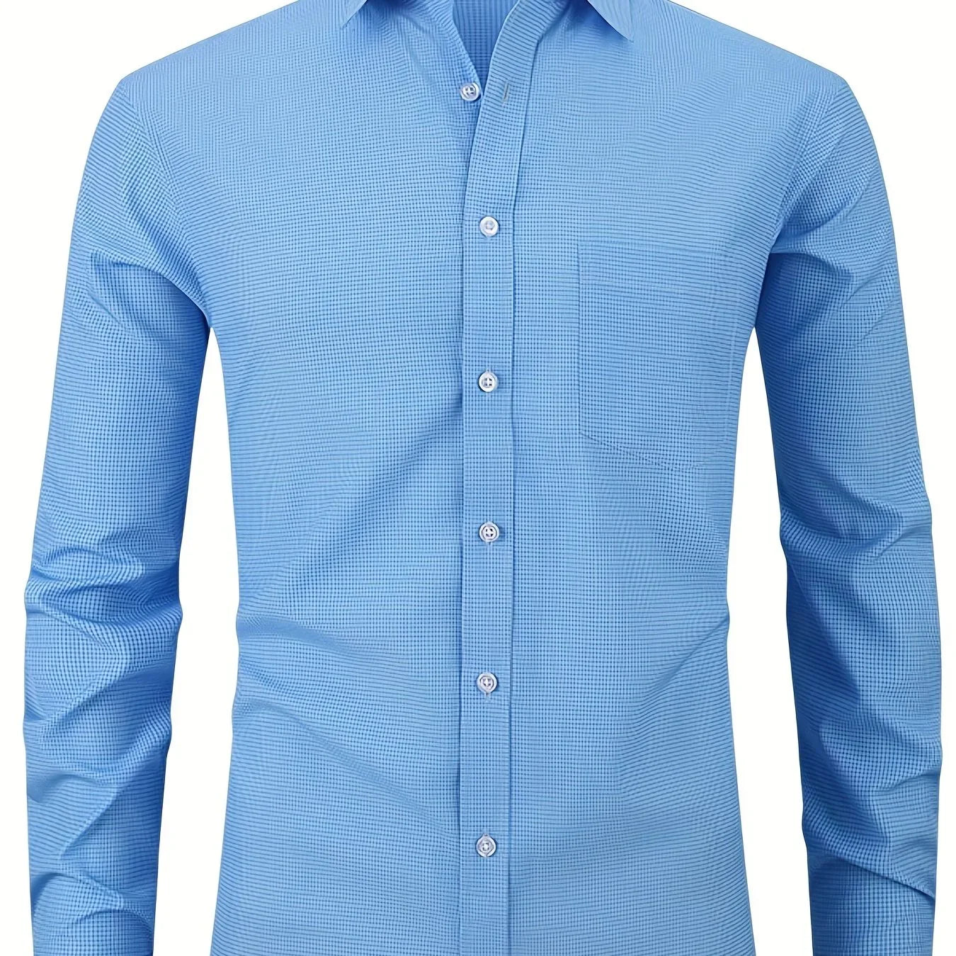 Halbformales Brusttaschen-Knopfleisten-Langarmhemd für Geschäftszwecke - tif-shop24.de