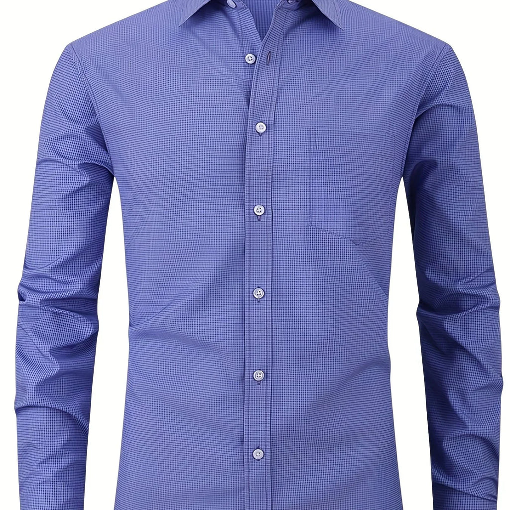 Halbformales Brusttaschen-Knopfleisten-Langarmhemd für Geschäftszwecke - tif-shop24.de