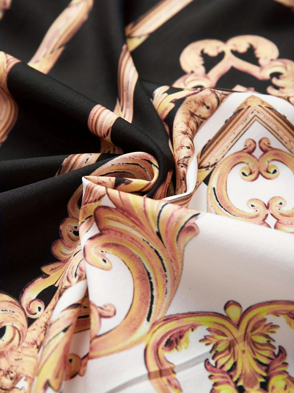 Retro-Muster-Druck, Casual-Lapel-Knopfleiste Kurzarmhemden Hawaii-Shirt Und Kordelzug-Shorts-Set - tif-shop24.de