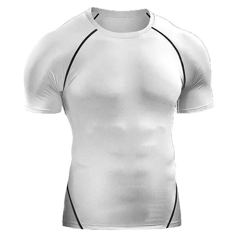 Kompression Sportswear Elastische Quick Dry Athletisch Gym Workout T- Shirt | tif-shop24.de