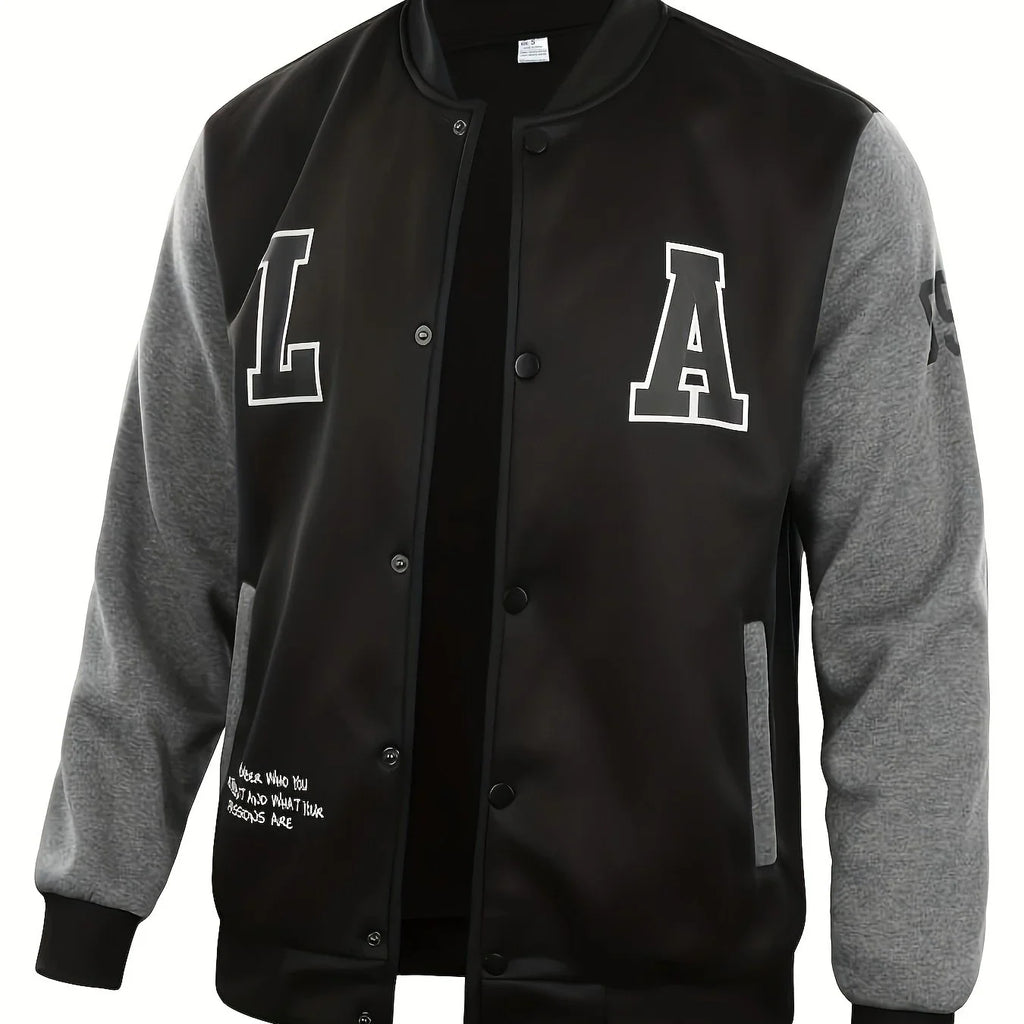 Lässige Farbblock-Knöpfen Für Den Schul-Baseball Jacke | tif-shop24.de