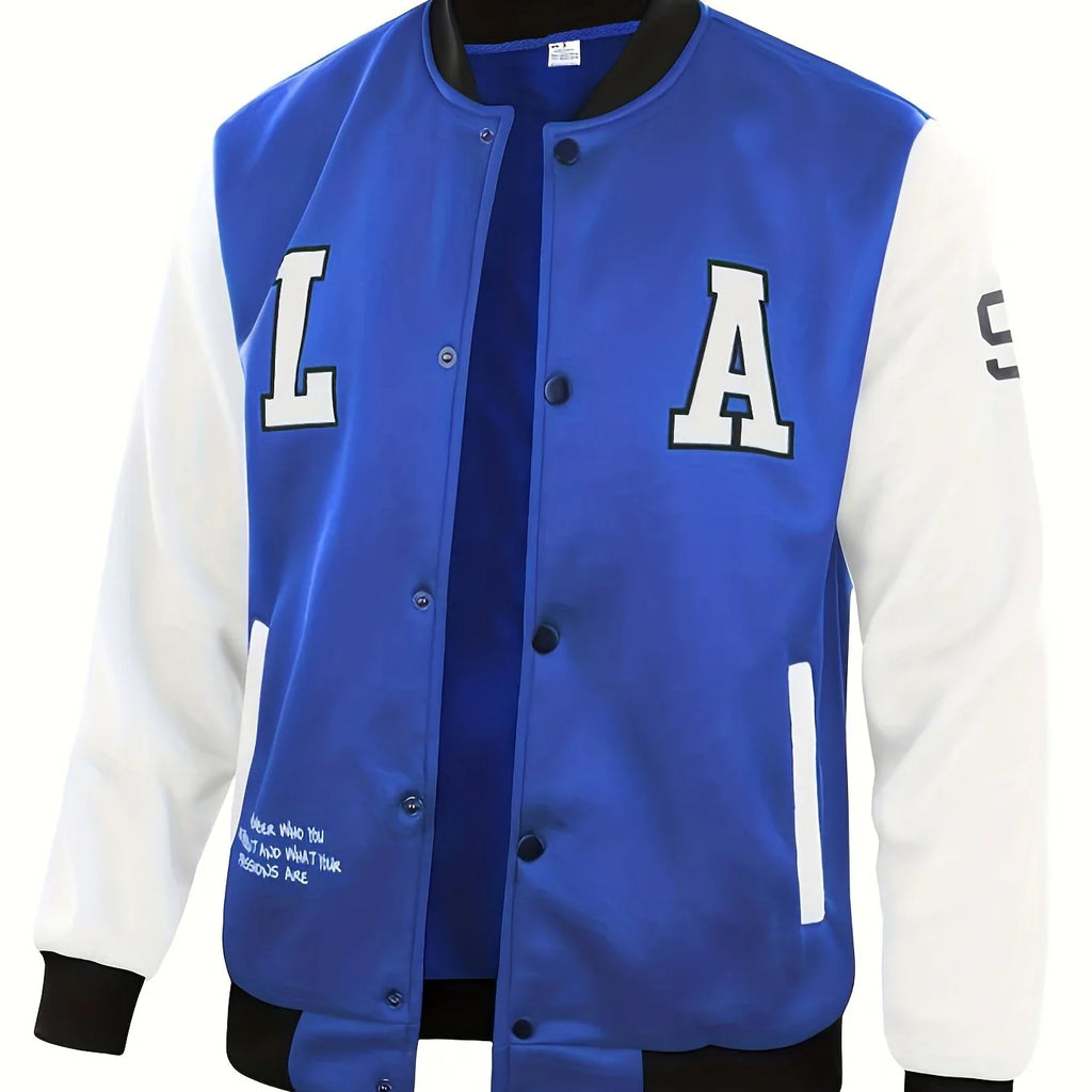 Lässige Farbblock-Knöpfen Für Den Schul-Baseball Jacke | tif-shop24.de