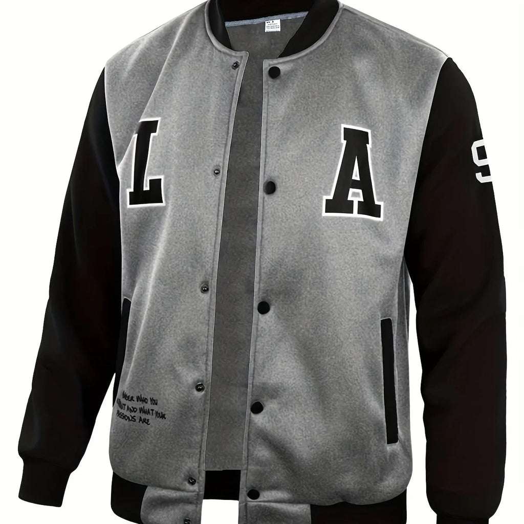 Lässige Farbblock-Knöpfen Für Den Schul-Baseball Jacke - tif-shop24.de