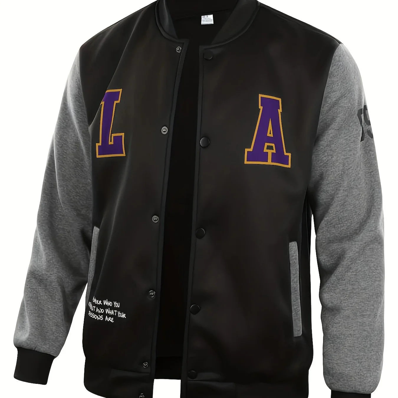 Lässige Farbblock-Knöpfen Für Den Schul-Baseball Jacke - tif-shop24.de
