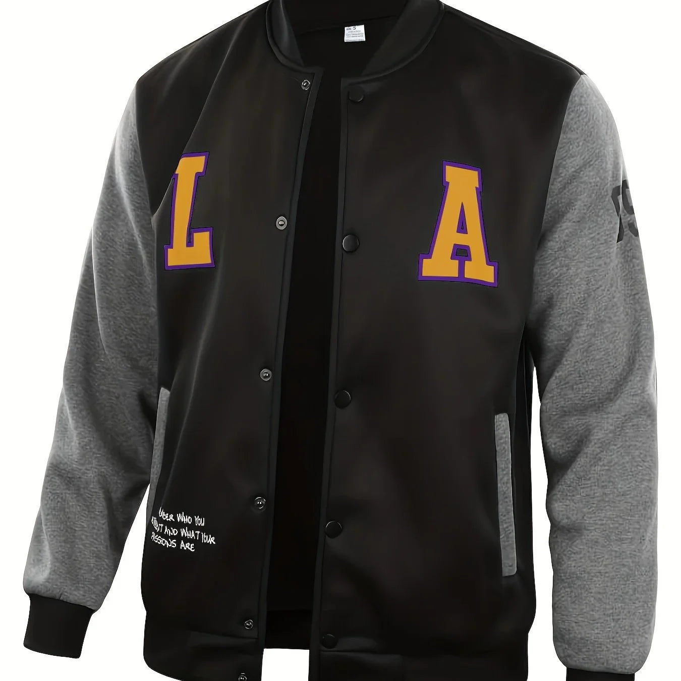 Lässige Farbblock-Knöpfen Für Den Schul-Baseball Jacke | tif-shop24.de