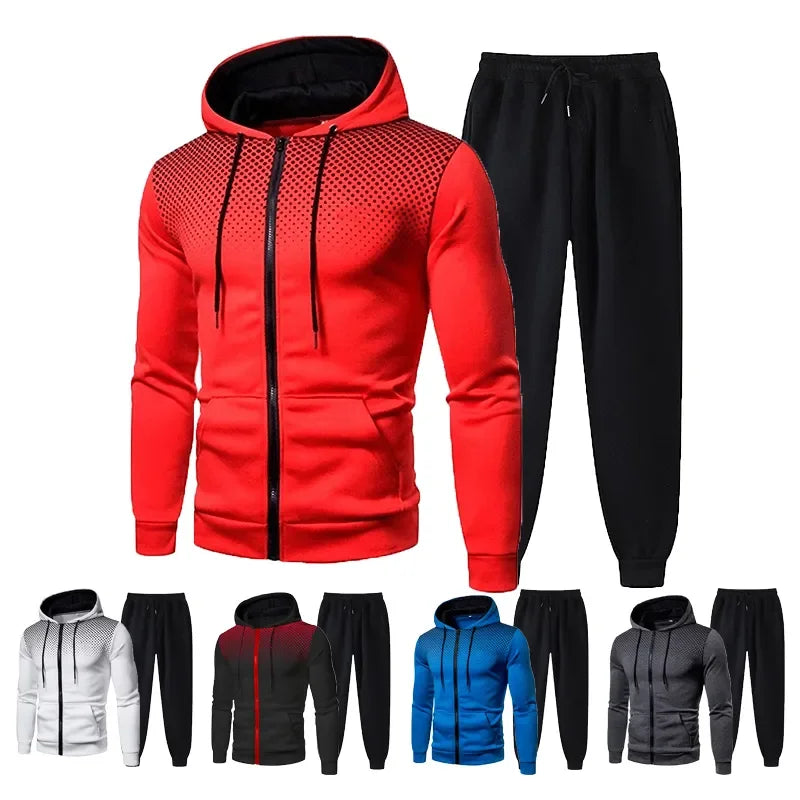 Neue Europäische und Amerikanische Einfarbig Fleece Pullover & Hosen Casual Zipper Sport Set | tif-shop24.de