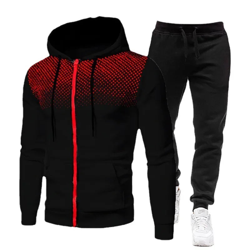 Neue Europäische und Amerikanische Einfarbig Fleece Pullover & Hosen Casual Zipper Sport Set | tif-shop24.de