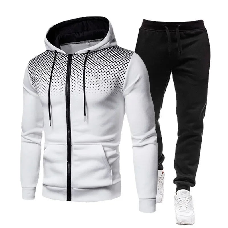 Neue Europäische und Amerikanische Einfarbig Fleece Pullover & Hosen Casual Zipper Sport Set | tif-shop24.de