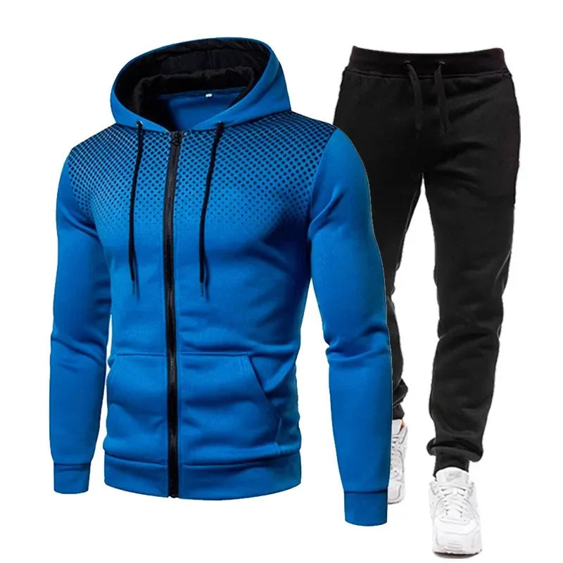 Neue Europäische und Amerikanische Einfarbig Fleece Pullover & Hosen Casual Zipper Sport Set | tif-shop24.de
