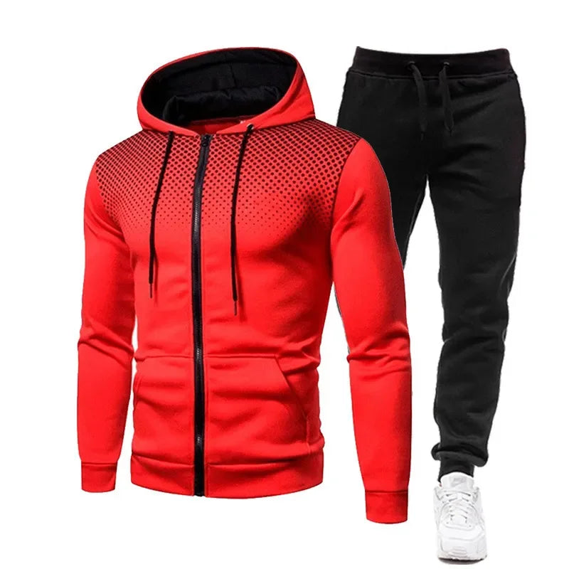 Neue Europäische und Amerikanische Einfarbig Fleece Pullover & Hosen Casual Zipper Sport Set | tif-shop24.de